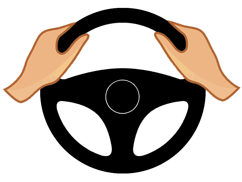 10 and 2 steering wheel hand position