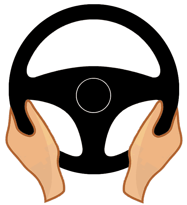 8 and 4 steering wheel hand position