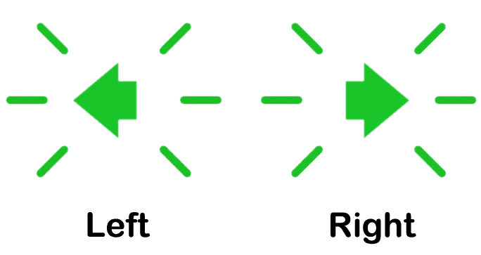 Car indicator / turn signal warning lights