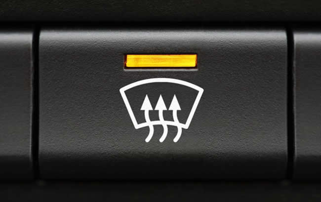 Car windscreen defrost button