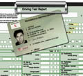 Driving test report and provisional licence