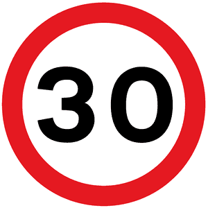 30 mph speed limit sign