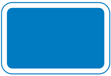 Blue rectangle road sign shape