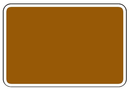 Brown Rectangle Road Sign