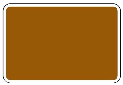 Brown rectangle road sign shape