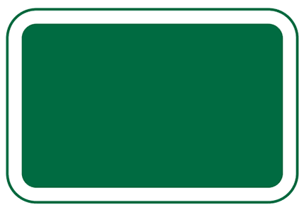 Green rectangle road sign shape
