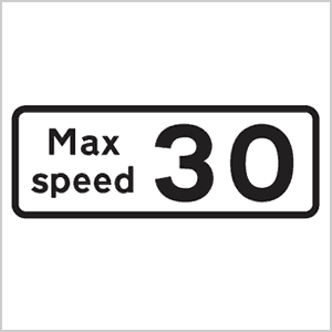 Max Speed 30 Road Sign