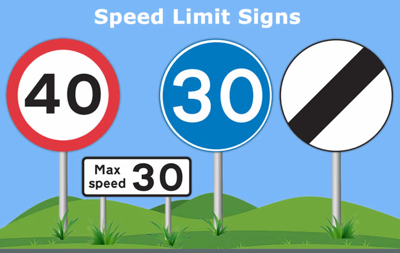UK speed limit signs