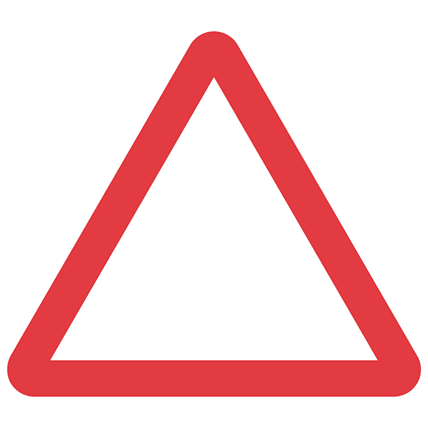 Triangular Road Sign with Red Border