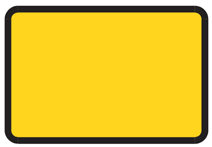 Yellow rectangle road sign shape
