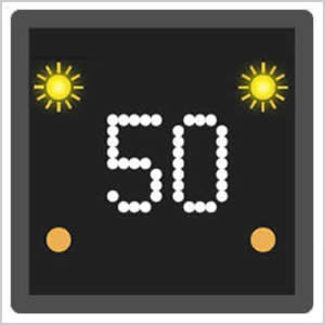 Motorway 50 mph recommended speed limit sign