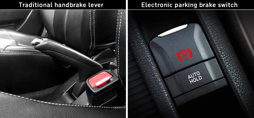 Handbrake lever and electronic parking brake switch