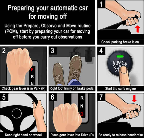 How to prepare your automatic car ready for moving off tutorial