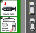 Learning to drive tutorial explaining how to stop on the left in an automatic car