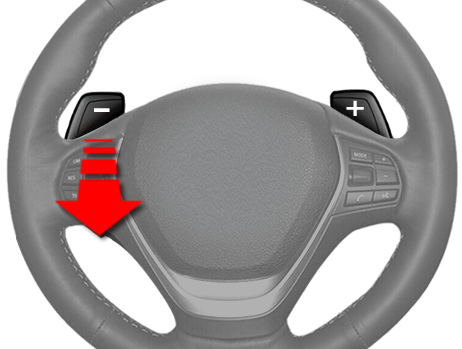Steering wheel with automatic paddle gear shifters