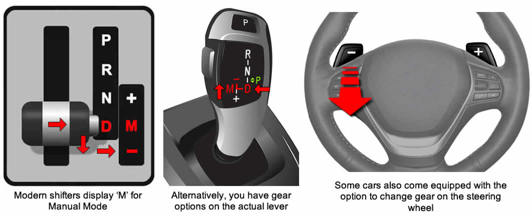 shifters with options for changing to a lower gear