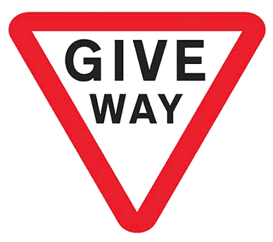 Give way road sign