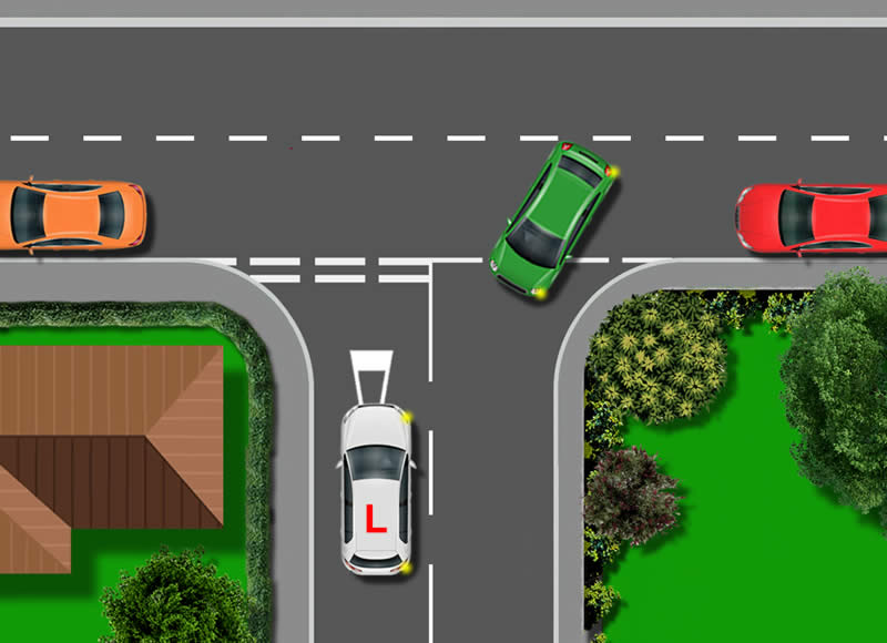 Marked road junction diagram