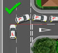 Tutorial explaining the correct road position for making a right turn